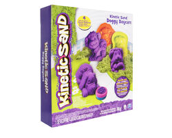 Набір піску для дитячої творчості — KINETIC SAND DOGGY (фіолетовий, зелений, формочки, 340 г)