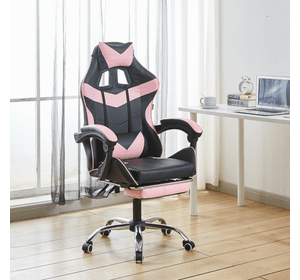 Крісло геймерське Bonro B-810 рожеве з підставкою для ніг