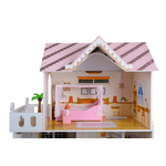 Дерев'яний ляльковий будиночок для Барбі FunFit Kids 3045 + тераса + 2 ляльки - NaVolyni.com, Фото 3