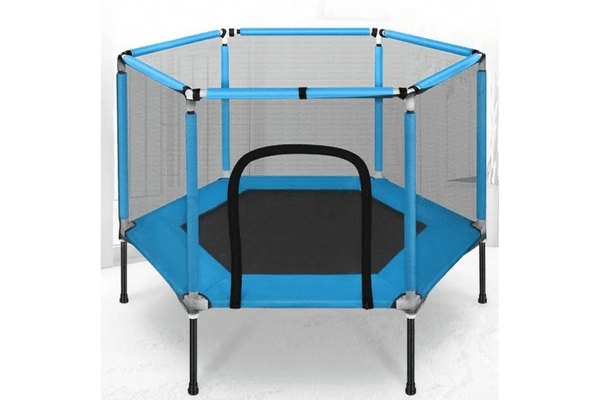 Батут для дітей кімнатний з сіткою Atleto 160 см синій KRB03 - NaVolyni.com