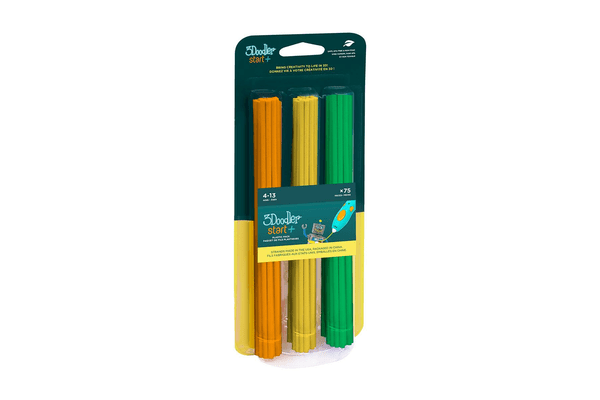 Набір стрижнів для 3D-ручки 3Doodler Start — МІКС (75 шт.: жовтогарячий, жовтий, зелений) - NaVolyni.com