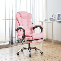 Крісло офісне на колесах Bonro BN-6071 рожеве з підставкою для ніг