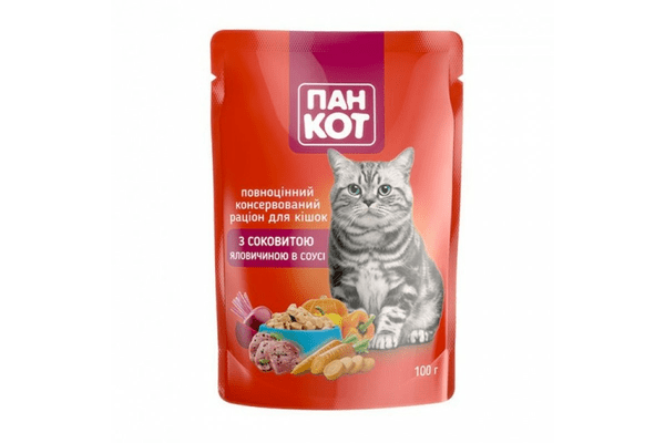Пан кіт соковита яловичина в соусі 100 г Харч технол - NaVolyni.com