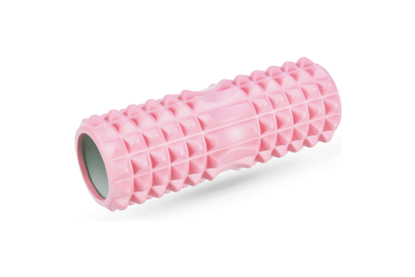 Масажний ролик Queenfit для йоги та фітнесу EVA 33*10,5 см рожевий - NaVolyni.com