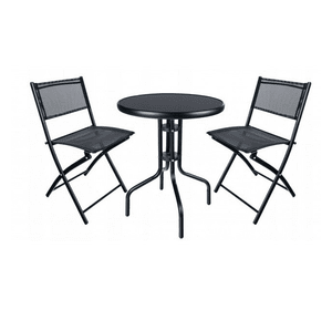 Набір садових меблів стіл + 2 крісла Bonro B-5560 чорний