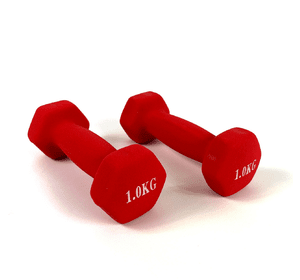 Гантелі для фітнесу NEO-SPORT 1 кг. x 2 шт., метал з вініловим покриттям (червоні)
