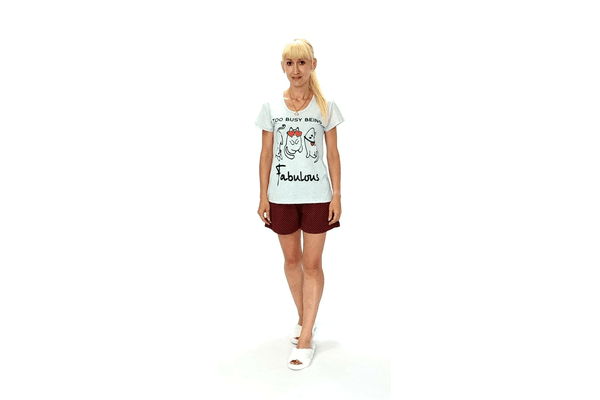 Трикотажна жіноча піжама футболка та шорти 52 - NaVolyni.com