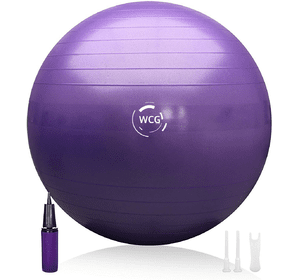 М'яч для фітнесу (фітбол) WCG 65 Anti-Burst 300 кг Фіолетовий + насос