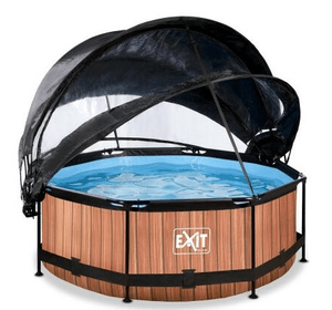 Каркасний басейн, з куполом і тентом EXIT (графіт, дача, накриття) 244 х 76 см