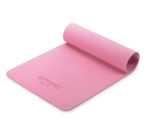 Килимок (мат) для фітнесу та йоги Queenfit Premium TPE 0,5 см рожевий