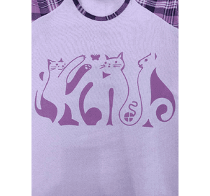 Трикотажна піжама на байці жіноча з котами 62