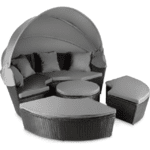 Cадові меблі Outtec Round Lounge Chairs модульні чорно-графітові - NaVolyni.com, Фото 1