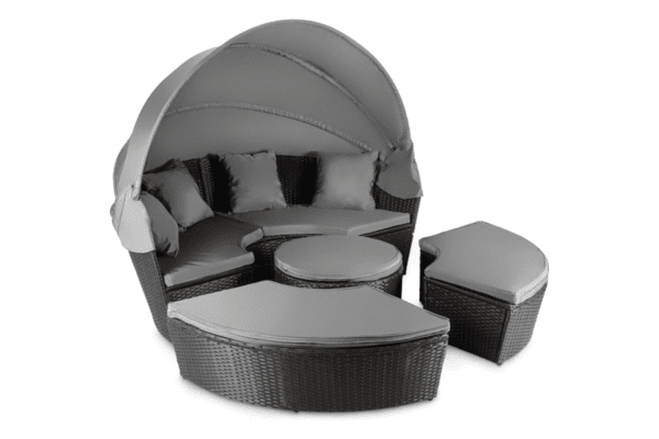 Cадові меблі Outtec Round Lounge Chairs модульні чорно-графітові - NaVolyni.com
