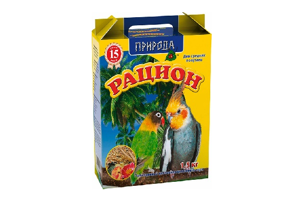 Корм Рацион для средних попугаев - NaVolyni.com