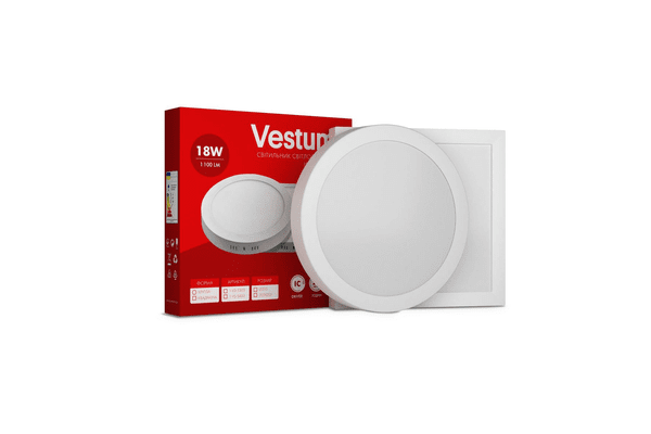Круглий світлодіодний накладний світильник Vestum 18W 6000K 220V 1-VS-5307 - NaVolyni.com