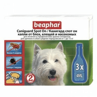 Beaphar Канигард капли Spot On для собак средних пород капли от блох и клещей для собак средних пород и щенков Артикул: 132058 Пипетки : 3 пипетки