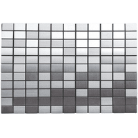 Самоклеюча алюмінієва плитка срібна мозаїка SW-00001167 (D) 300х300х3мм.
