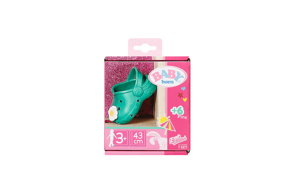 Взуття для ляльки BABY BORN - САНДАЛІ ЗІ ЗНАЧКАМИ (на 43 cm, зелені) - NaVolyni.com
