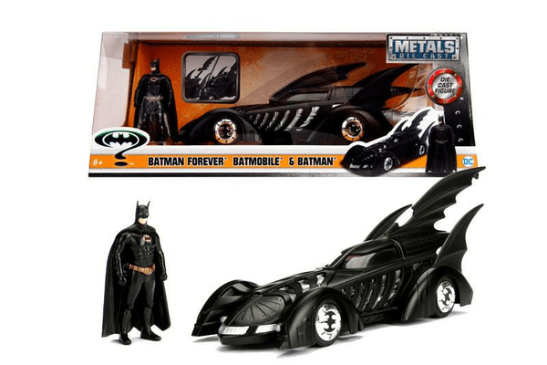 Машина металева Jada 'Бетмен назавжди (1995)' Бетмобіль з фігуркою Бетмена, масштаб 1:24, 8+ - NaVolyni.com