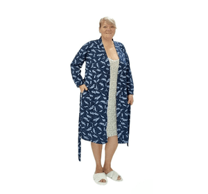 Жіночий комплект бавовняний для сну халат і сорочка