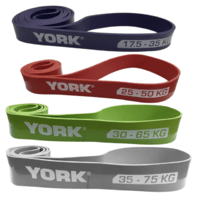 Набір резинок для фітнесу York Fitness (17,5-35 кг, 20-45 кг, 25-50 кг і 30-65 кг)