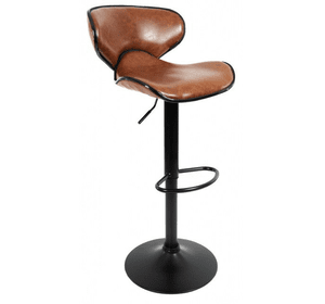 Барний стілець зі спинкою Bonro B-068 коричневий (чорна основа) (2шт)