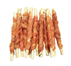 Ласощі для собак, кручений м'ясо курки на пресованої кістки 12,5 см.