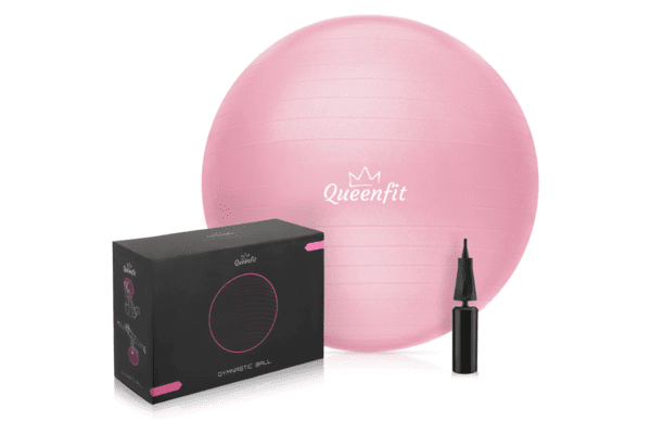 Фітбол Queenfit 65 см світло-рожевий + насос - NaVolyni.com