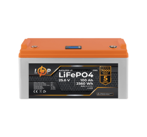 Акумулятор LP LiFePO4 25,6V - 100 Ah (2560Wh) (BMS 150A/75А) пластик