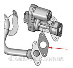 Прокладка клапана EGR (ущільнювач до теплообмінника EGR) Peugeot Boxer III 1618R6