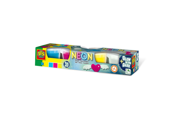Незасихальна маса для ліплення — НЕОН (4 кольори, у пластикових баночках) - NaVolyni.com