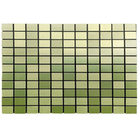 Самоклеюча алюмінієва плитка зелене золото мозаїка SW-00001168 (D) 300х300х3мм.