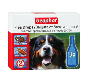 Beaphar капли от блох и клещей для средних и крупных собак  капли от блох и клещей для собак средних и крупных пород (20-70 кг) с шестимесячного возраста Артикул:  10827  Пипетки :   3 пипетки