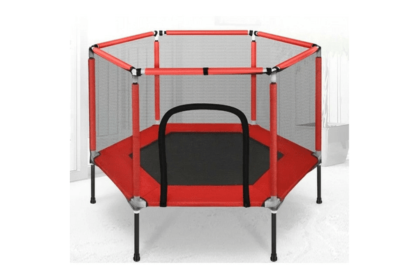 Батут для дітей кімнатний з сіткою Atleto 160 см червоний KRB03 - NaVolyni.com