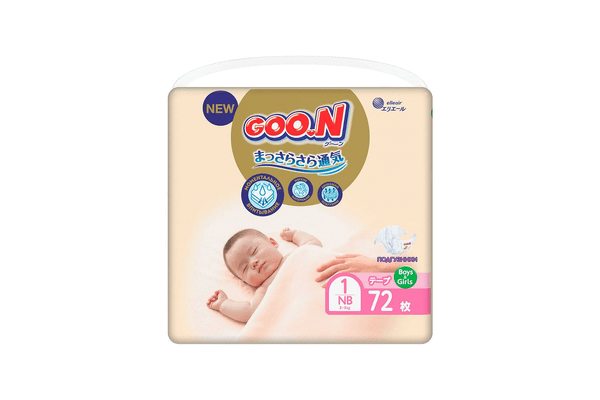 Підгузки GOO.N Premium Soft для новонароджених до 5 кг (1(NB), на липучках, унісекс, 72 шт.) - NaVolyni.com