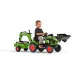 Дитячий трактор на педалях з причепом, переднім та заднім ковшами Falk 2040N CLAAS ARION (колір – зелений) - NaVolyni.com, Фото 2