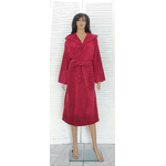 Бордовий махровий халат бавовняний жіночий - NaVolyni.com, Фото 1
