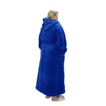 Довгий махровий халат синій великих розмірів - NaVolyni.com, Фото 3