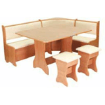 Кухонний куточок: стіл розкладний + м'який куточок з 2-ма ящиками під сидіннями + 2 табурета - NaVolyni.com, Фото 1