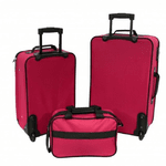 Набір валіз Bonro Best 2 шт і сумка вишневий - NaVolyni.com, Фото 2