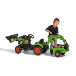 Дитячий трактор на педалях з причепом, переднім та заднім ковшами Falk 2040N CLAAS ARION (колір – зелений) - NaVolyni.com, Фото 4