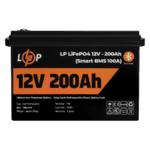 Акумулятор LP LiFePO4 12V (12,8V) - 200 Ah (2560Wh) (Smart BMS 100А) з BT пластик для ДБЖ - NaVolyni.com, Фото 2