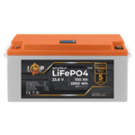 Акумулятор LP LiFePO4 24V (25,6V) - 100 Ah (2560Wh) (BMS 80/40А) пластик LCD - NaVolyni.com, Фото 1