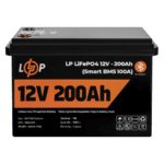 Акумулятор LP LiFePO4 12V (12,8V) - 200 Ah (2560Wh) (Smart BMS 100А) з BT пластик для ДБЖ - NaVolyni.com, Фото 1