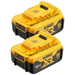 Набір акумуляторних батарей DCB184P2 DeWALT, 18 V XR Li-Ion, 5.0 Ah 2 шт, світлова індикація, 1.3 кг. - NaVolyni.com, Фото 1