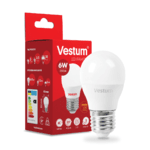 Світлодіодна лампа Vestum G45 6W 3000K 220V E27 1-VS-1202 - NaVolyni.com, Фото 1