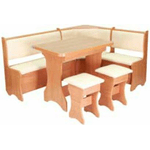 Кухонний куточок: стіл розкладний + м'який куточок з 2-ма ящиками під сидіннями + 2 табурета - NaVolyni.com, Фото 2
