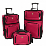 Набір валіз Bonro Best 2 шт і сумка вишневий - NaVolyni.com, Фото 1