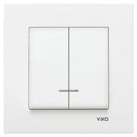 Білий двоклавішний вимикач з підсвічуванням VIKO Karre 90960050