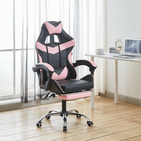 Крісло геймерське Bonro BN-810 рожеве з підставкою для ніг
